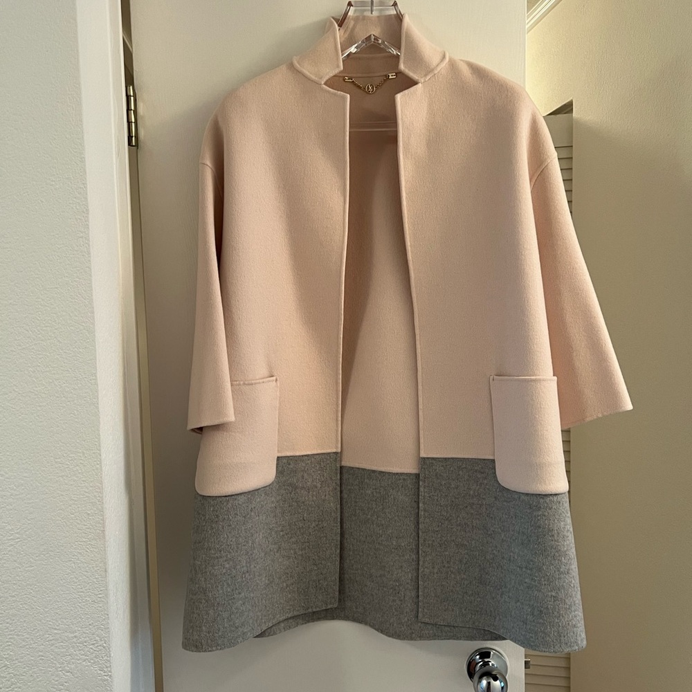 100% wool colorblock coat